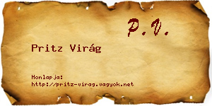 Pritz Virág névjegykártya